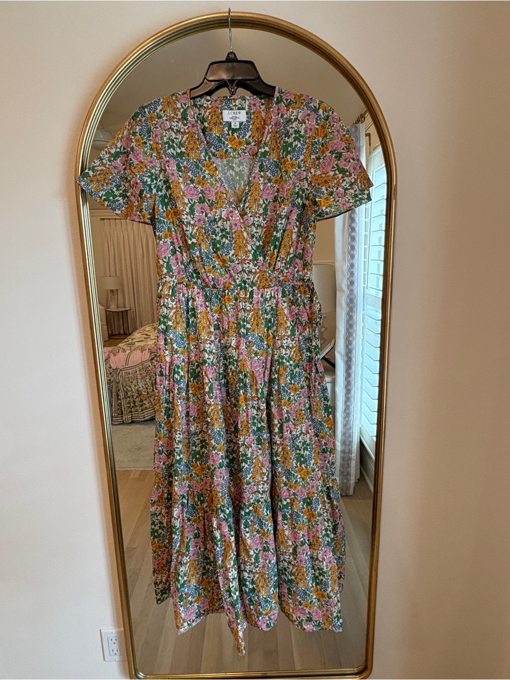 J. Crew Pink, Green & Yellow Floral Midi Dress - Picture 1 of 4